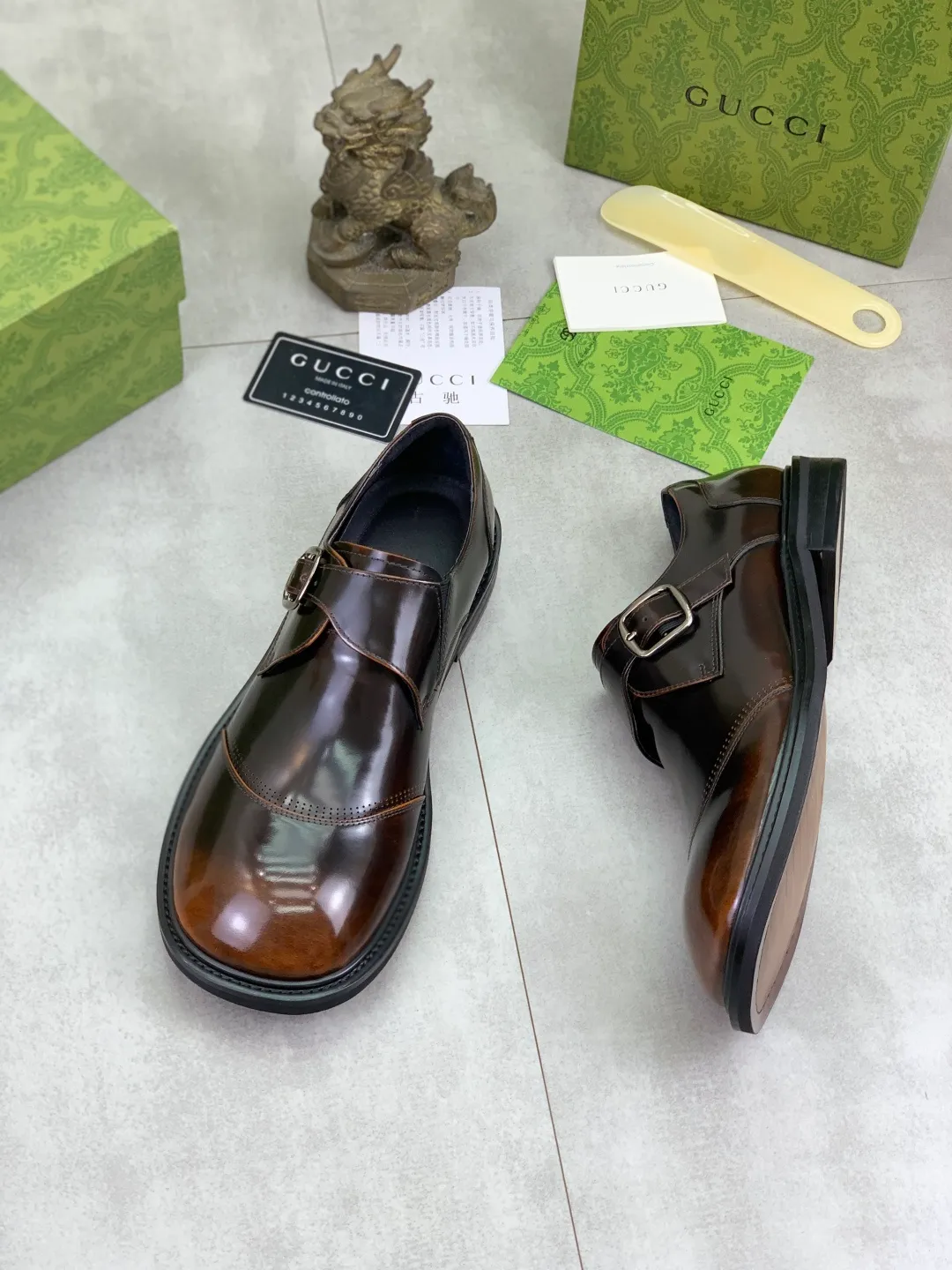 Men's Men's Shoes 💰P580 [New Style] 💰💎💎💎 [Gucci] GUCCI high-end men's formal business leather shoes, original order 1:1! Original imported high-end calfskin, original metal buckle, imported first-layer pigskin lining for feet, original high-end outsole, men's shoe size: 38-44